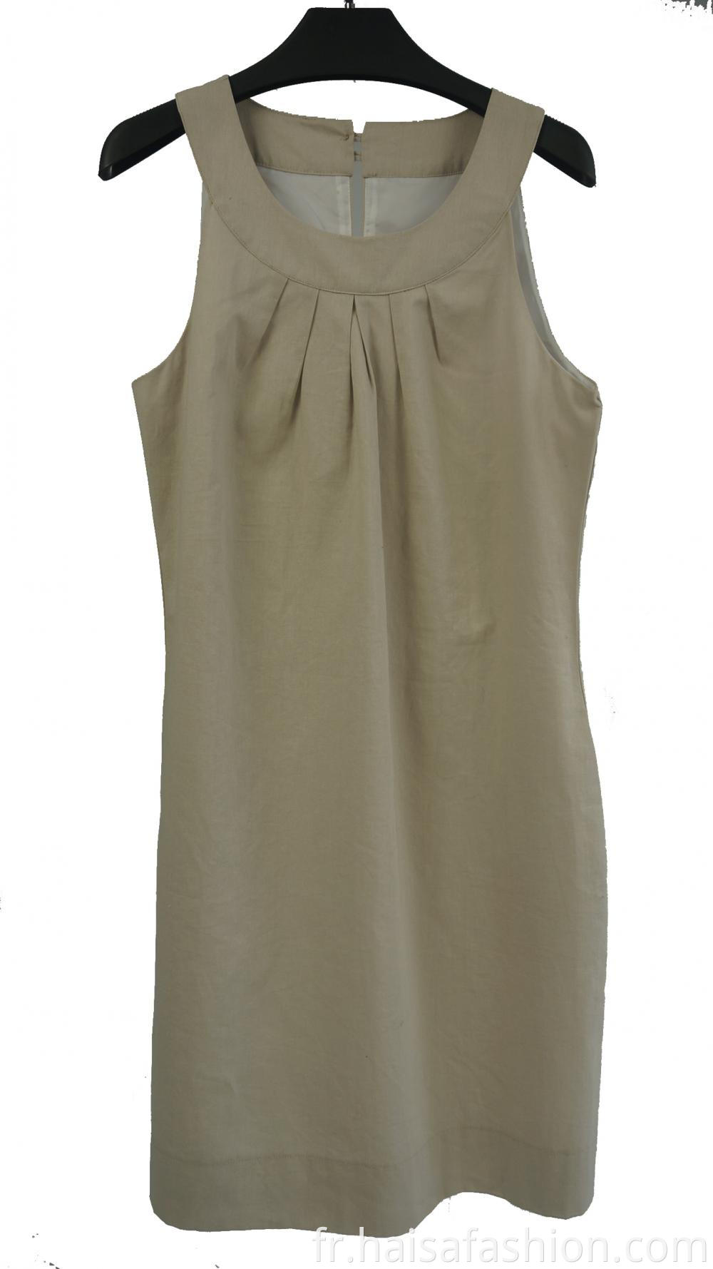 Women's Sleeveless Round Collar Dress